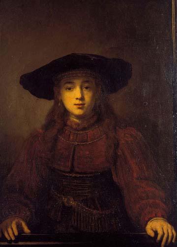REMBRANDT Harmenszoon van Rijn The Girl in a Picture Frame, oil painting image